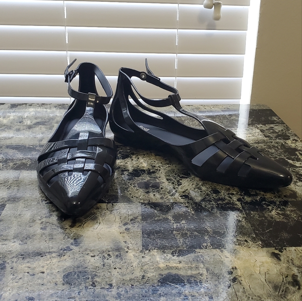 Melissa Black Flats size 9